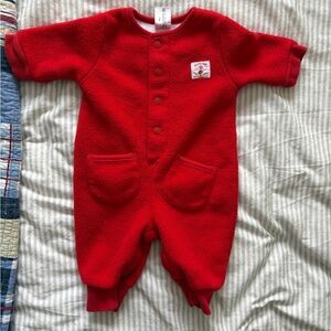 Vintage GAP Bright Red Kids Footie One Piece